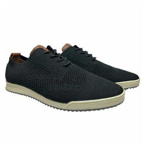 Izod Men Casual Lace Up Oxfords Breeze Black Knitted Fabric Memory Foam